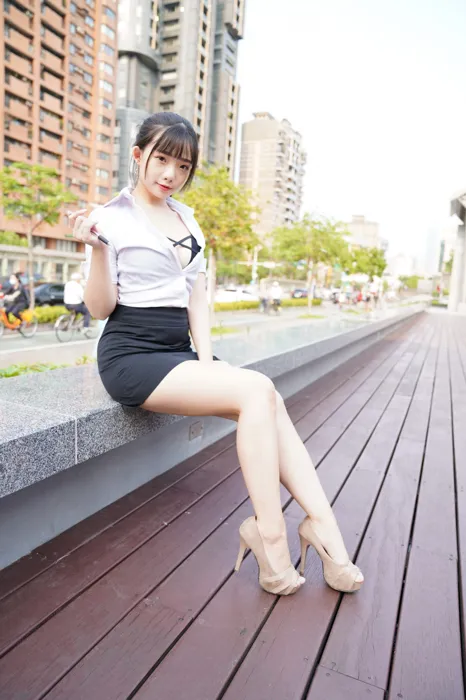 [Mzsock] NO.078 Chen Jialin OL short skirt high heels beautiful legs outdoor shot street photography#[100P]-77