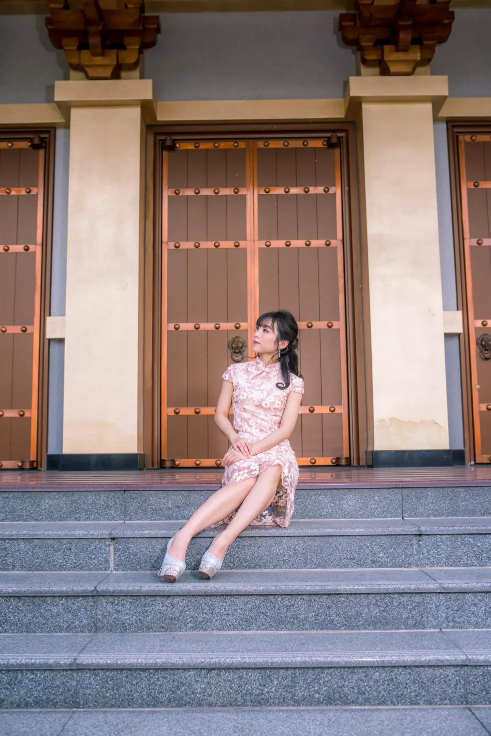 [Mzsock] NO.188 Yu Chen cheongsam high heels beautiful legs street photography#[88P]-26