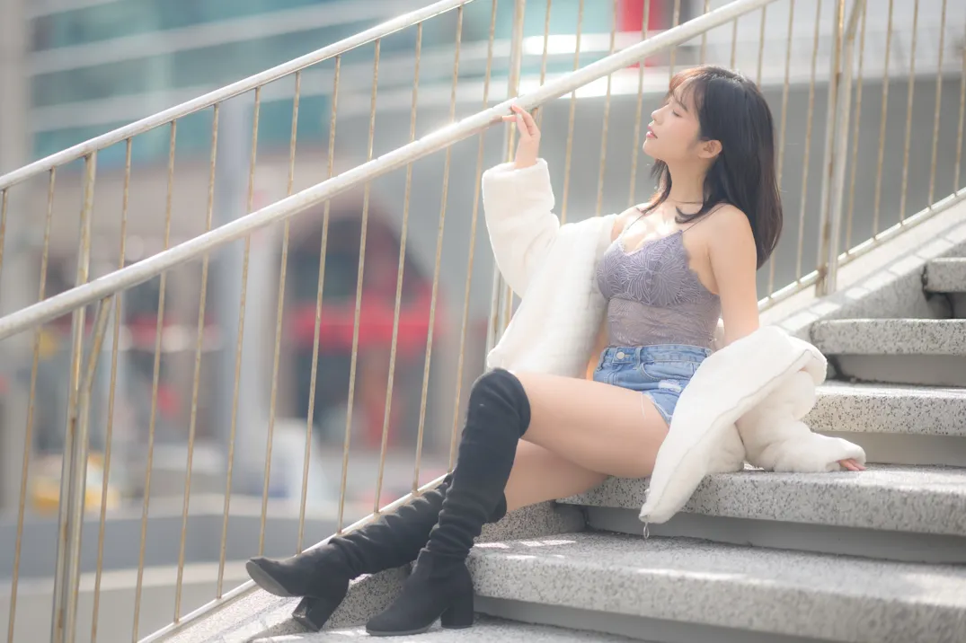 [Mzsock] NO.215 YoYo denim shorts and boots street photography#[105P]-42